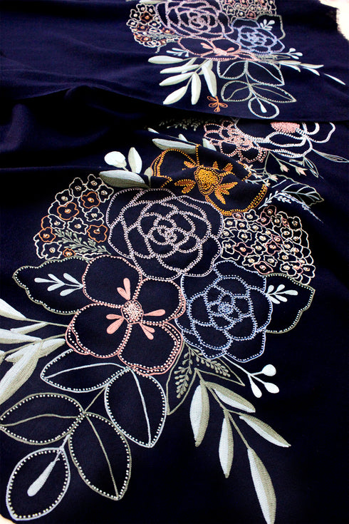 Floral Bouquet Fine Merino Wool Stole